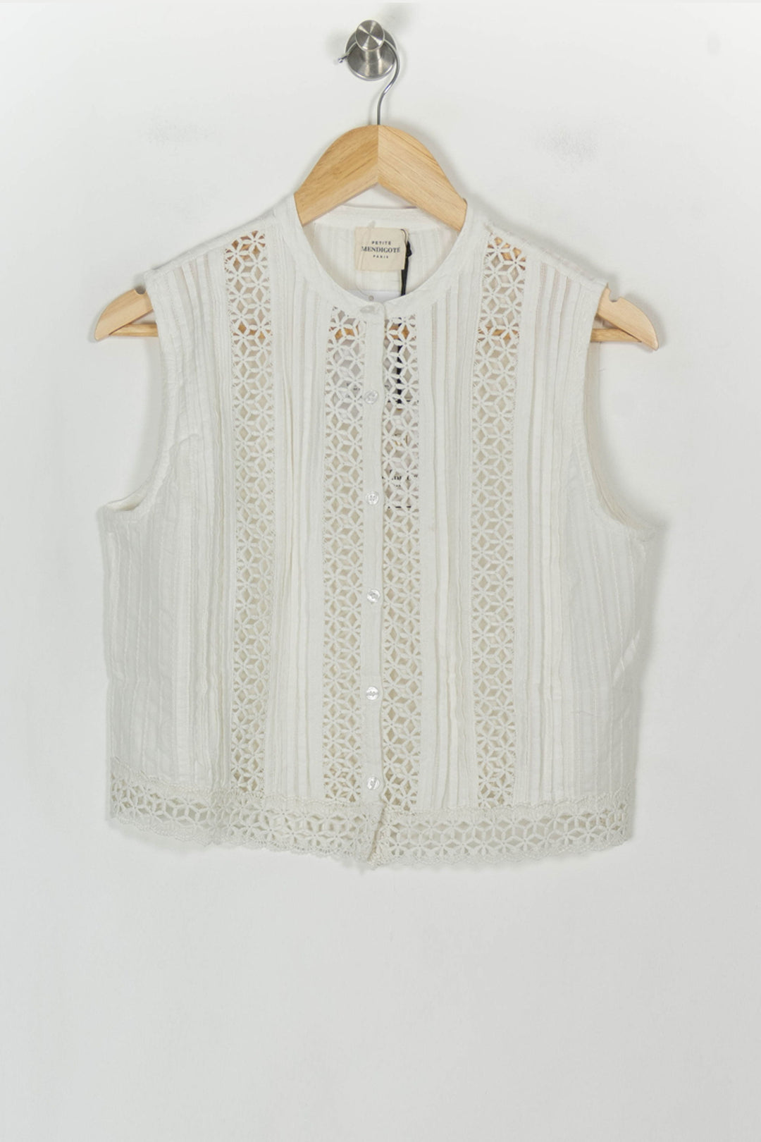 Blouse Sans Manches Beige - Taille S/36 de la marque Petite Mendigote | PARAD119674 - Vendu par Paradigme - Image 2