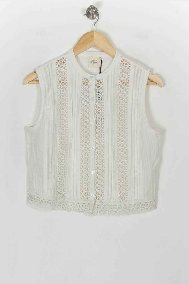 Blouse Sans Manches Beige - Taille S/36 de la marque Petite Mendigote | PARAD119674 - Vendu par Paradigme - Image 2