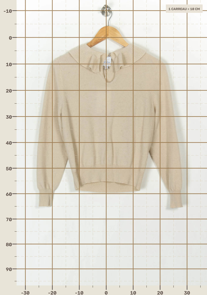 Pull À Col Volanté Beige - Taille M/38 de la marque Petite Mendigote | PARAD119678 - Vendu par Paradigme - Image 4