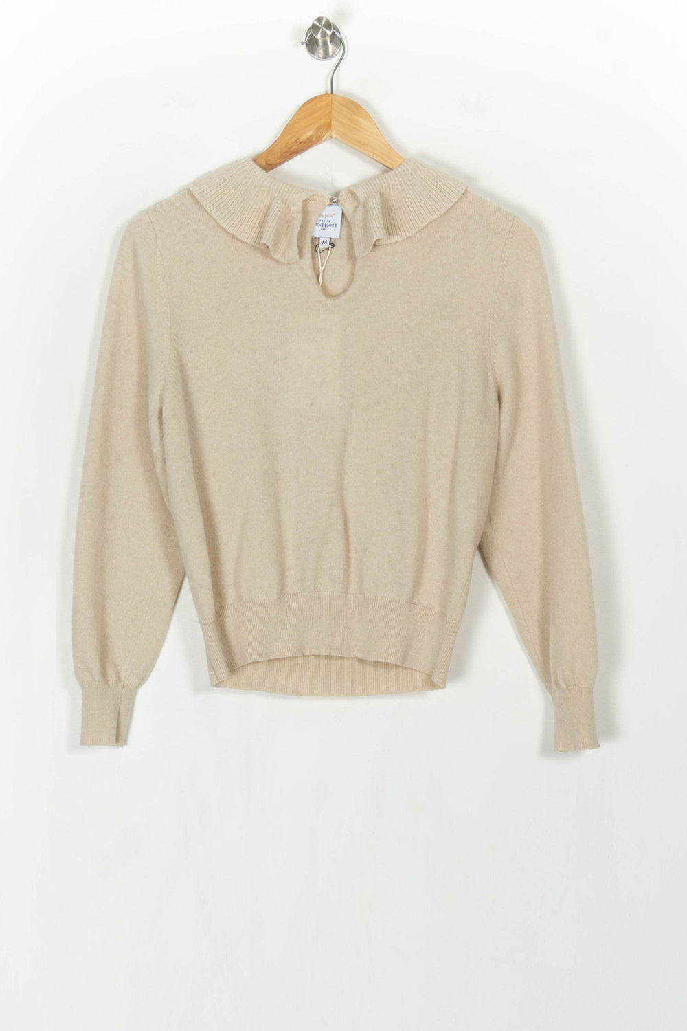 Pull À Col Volanté Beige - Taille M/38 de la marque Petite Mendigote | PARAD119678 - Vendu par Paradigme - Image 2