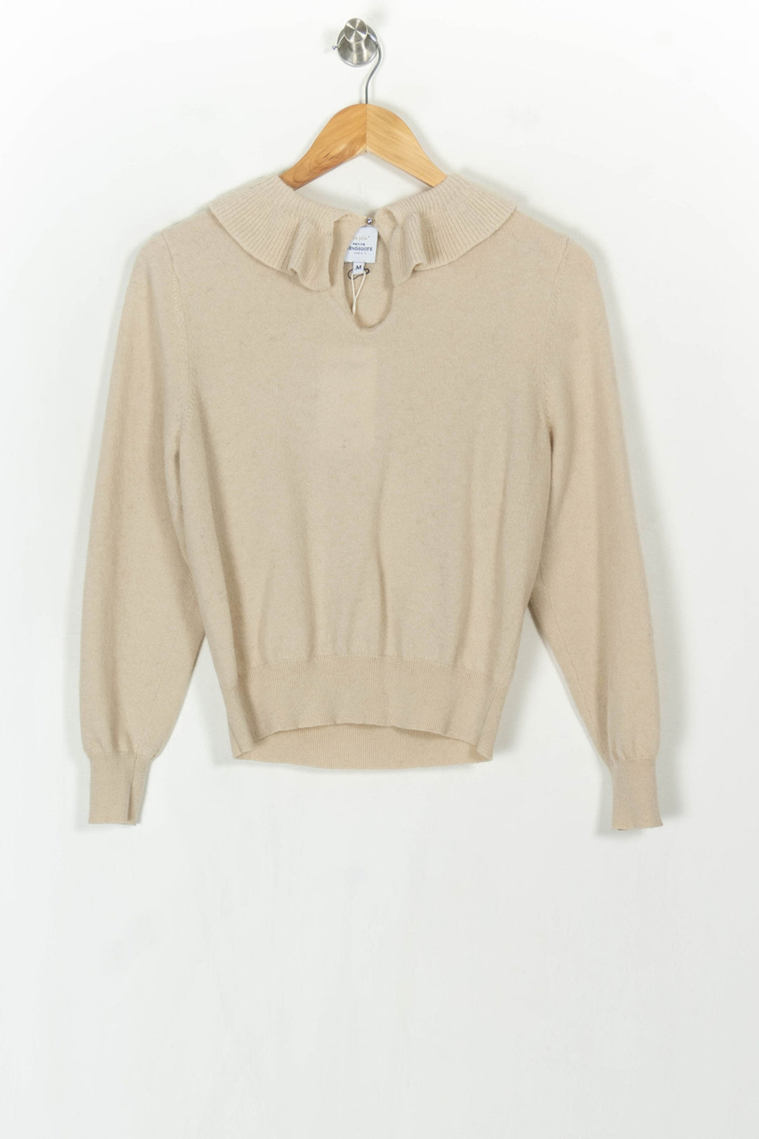 Pull À Col Volanté Beige - Taille M/38 de la marque Petite Mendigote | PARAD119678 - Vendu par Paradigme - Image 2