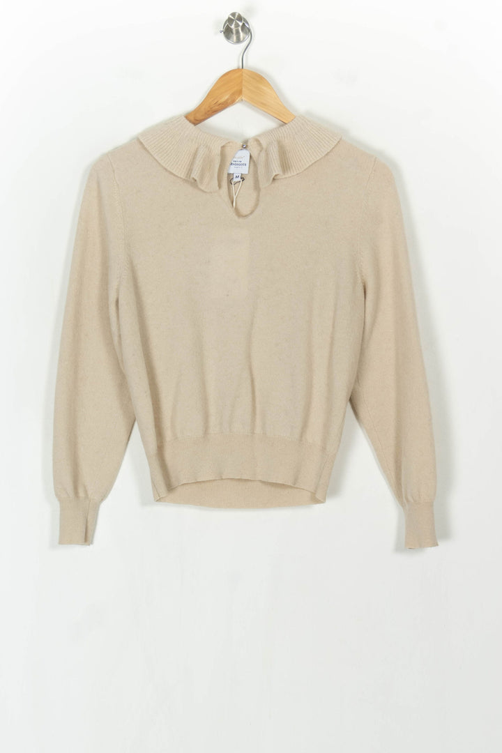 Pull À Col Volanté Beige - Taille M/38 de la marque Petite Mendigote | PARAD119678 - Vendu par Paradigme - Image 2