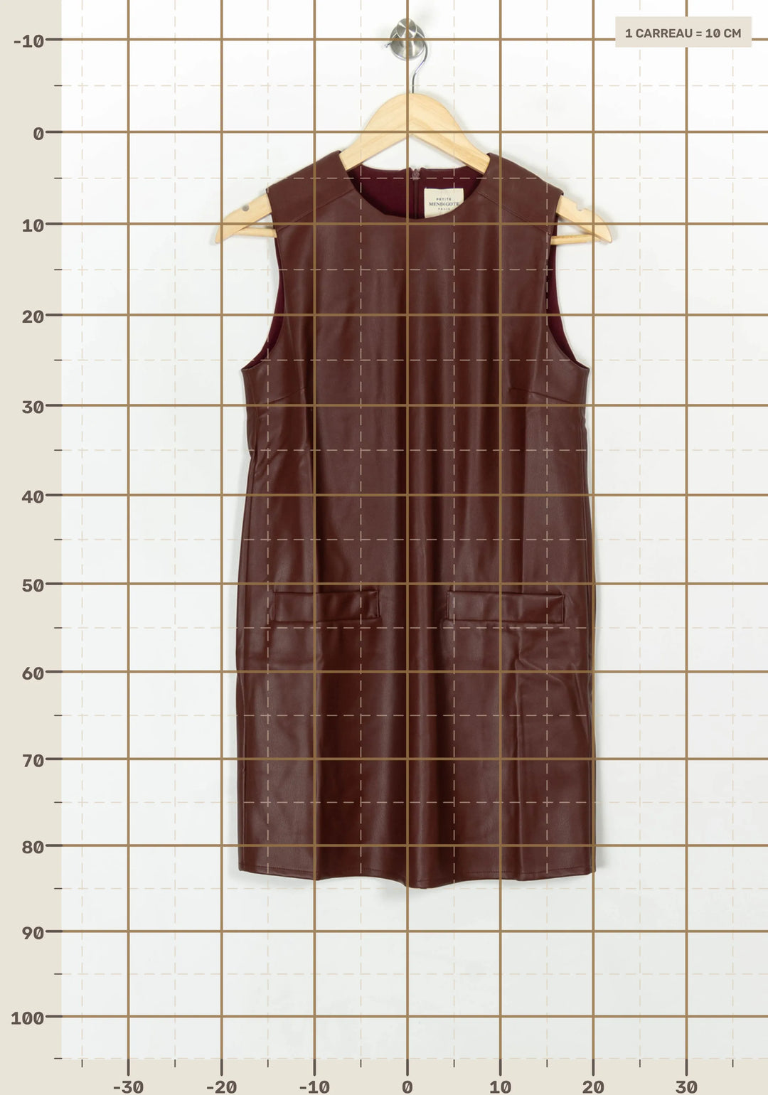 Robe Sans Manches Bordeaux - Taille XS/34 de la marque Petite Mendigote | PARAD119693 - Vendu par Paradigme - Image 4