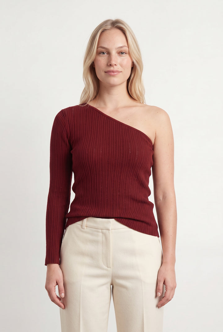 Pull Bordeaux - Taille L/40 de la marque Petite Mendigote | PARAD119708 - Vendu par Paradigme - Image 1