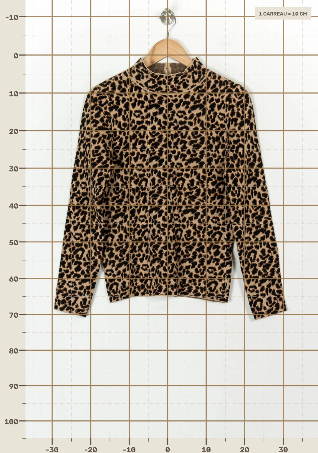 Pull Léopard Beige et Noir - Taille XL/42 de la marque Petite Mendigote | PARAD119715 - Vendu par Paradigme - Image 4
