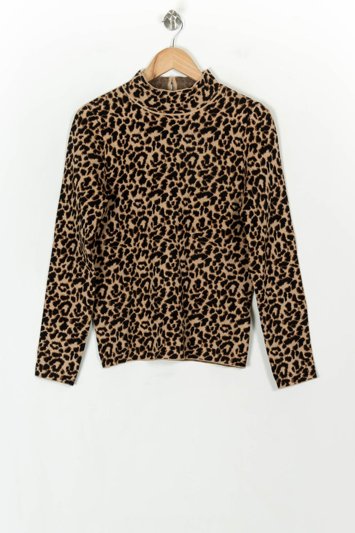 Pull Léopard Beige et Noir - Taille XL/42 de la marque Petite Mendigote | PARAD119715 - Vendu par Paradigme - Image 2