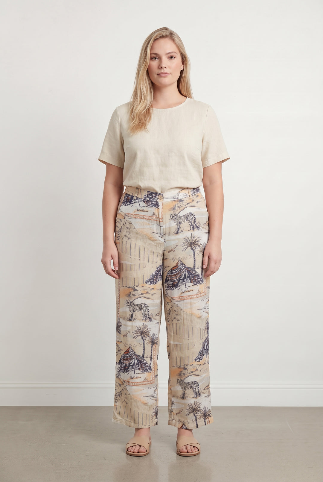 Pantalon Beige et Orange - Taille XL/42 de la marque La Fée Maraboutée | PARAD119716 - Vendu par Paradigme - Image 1