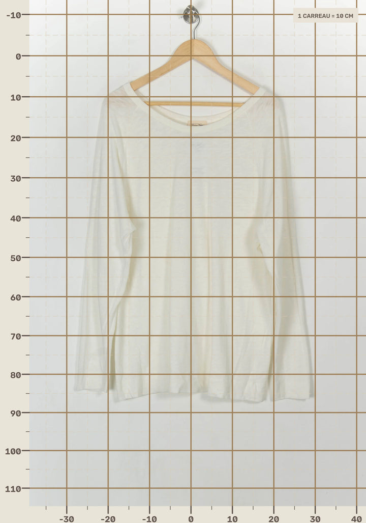 Pull Blanc - Taille L/40 de la marque American Vintage | PARAD119737 - Vendu par Paradigme - Image 4