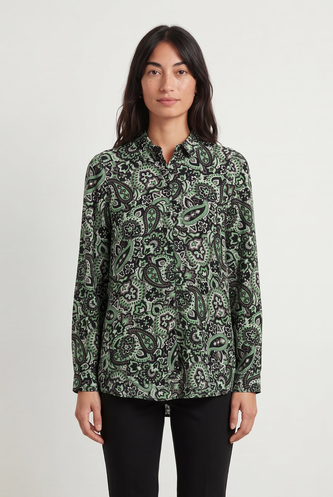 Chemise Verte et Noire - Taille S/36 de la marque IKKS | PARAD119740 - Vendu par Paradigme - Image 1