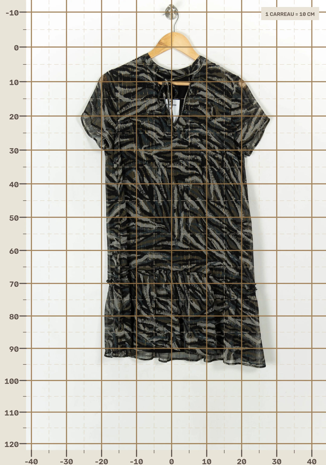 Robe Imprimée Noire et Verte - Taille M/38 de la marque IKKS | PARAD119744 - Vendu par Paradigme - Image 4
