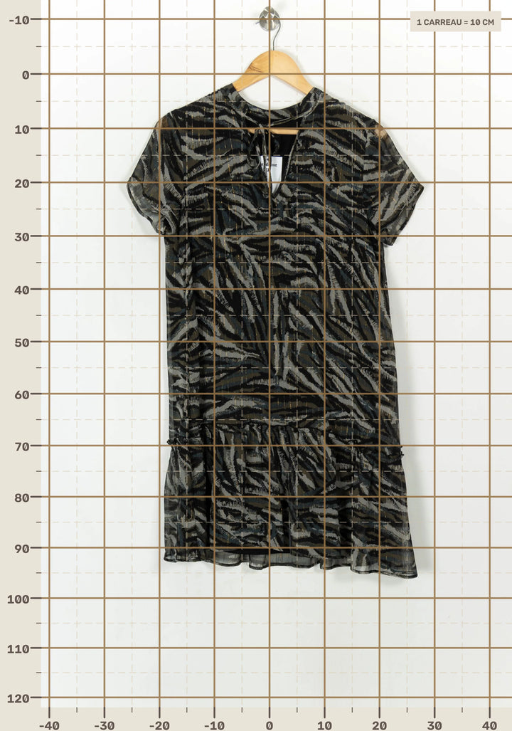 Robe Imprimée Noire et Verte - Taille M/38 de la marque IKKS | PARAD119744 - Vendu par Paradigme - Image 4