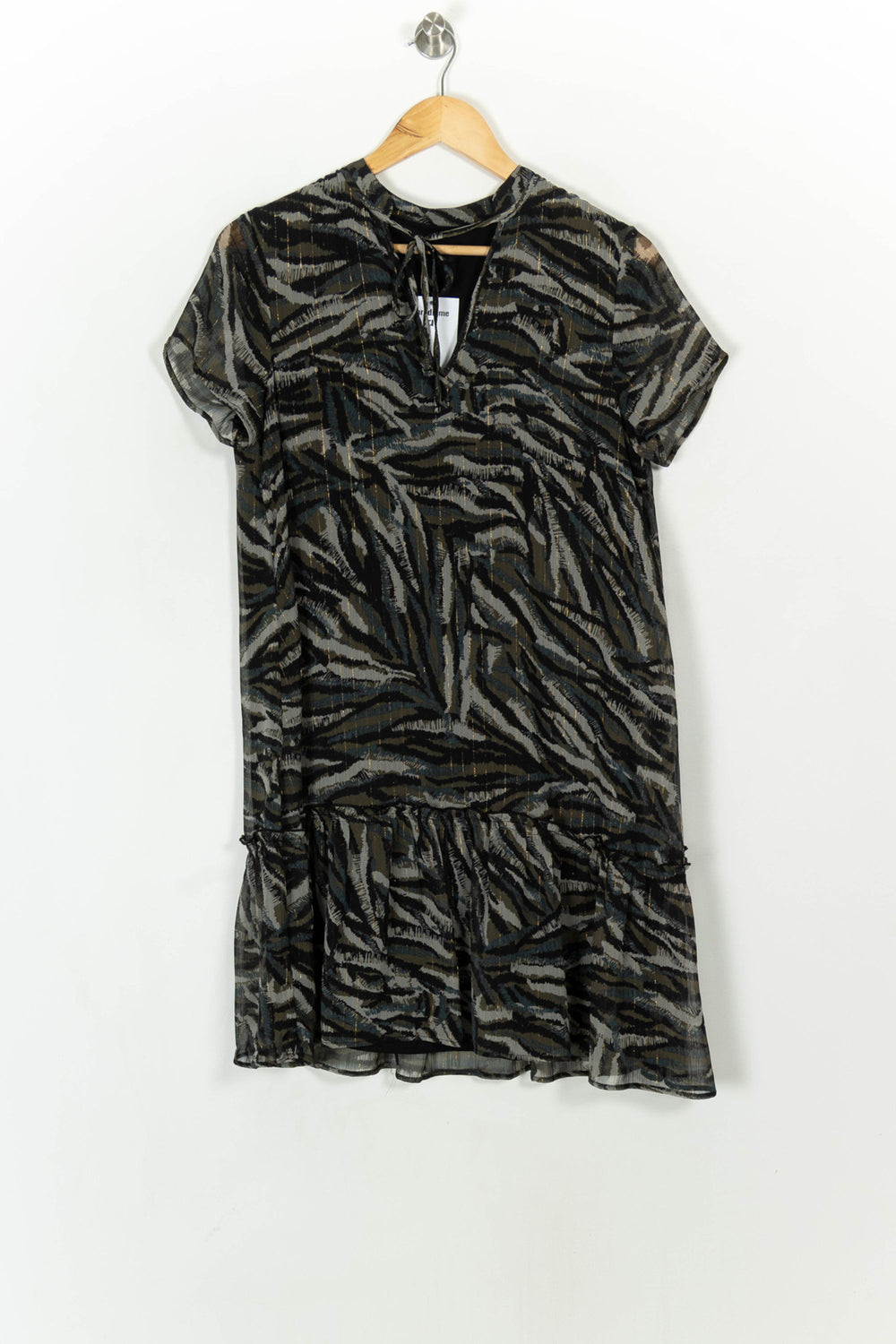 Robe Imprimée Noire et Verte - Taille M/38 de la marque IKKS | PARAD119744 - Vendu par Paradigme - Image 2