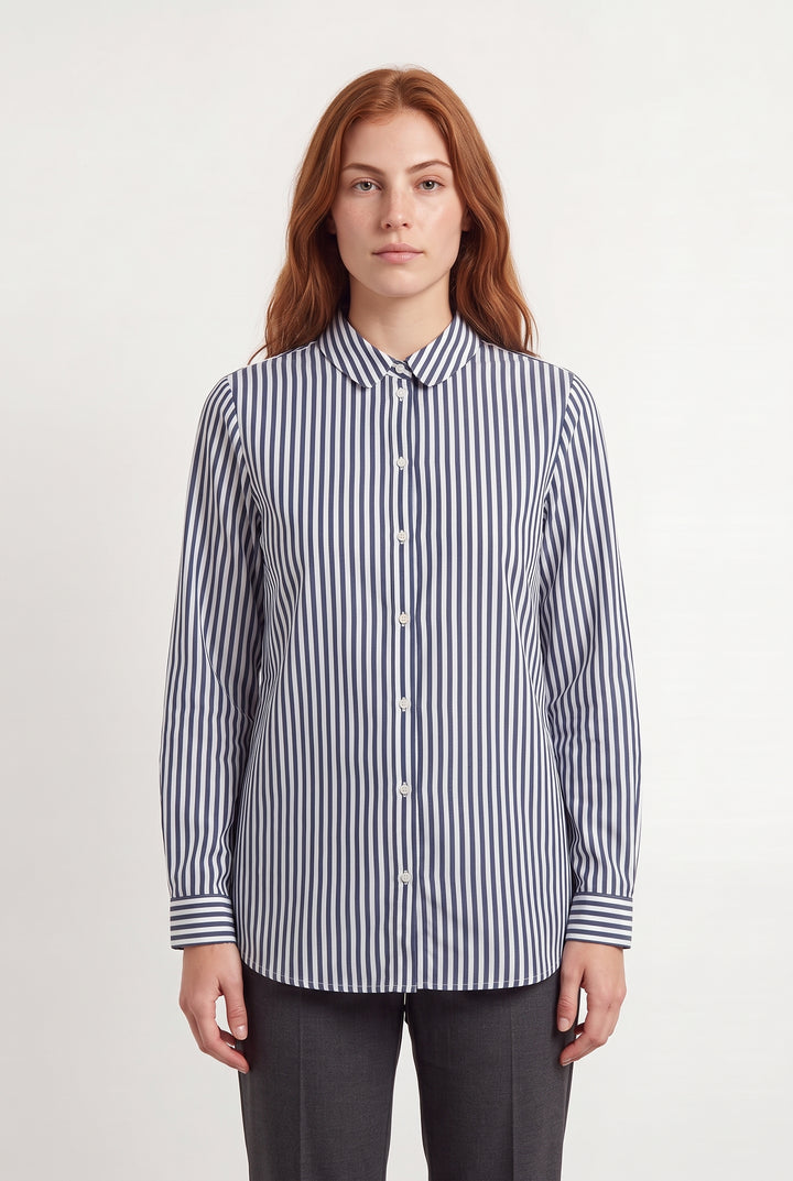 Chemise Rayée Bleue et Blanche - Taille S/36 de la marque Maison 123 | PARAD119745 - Vendu par Paradigme - Image 1