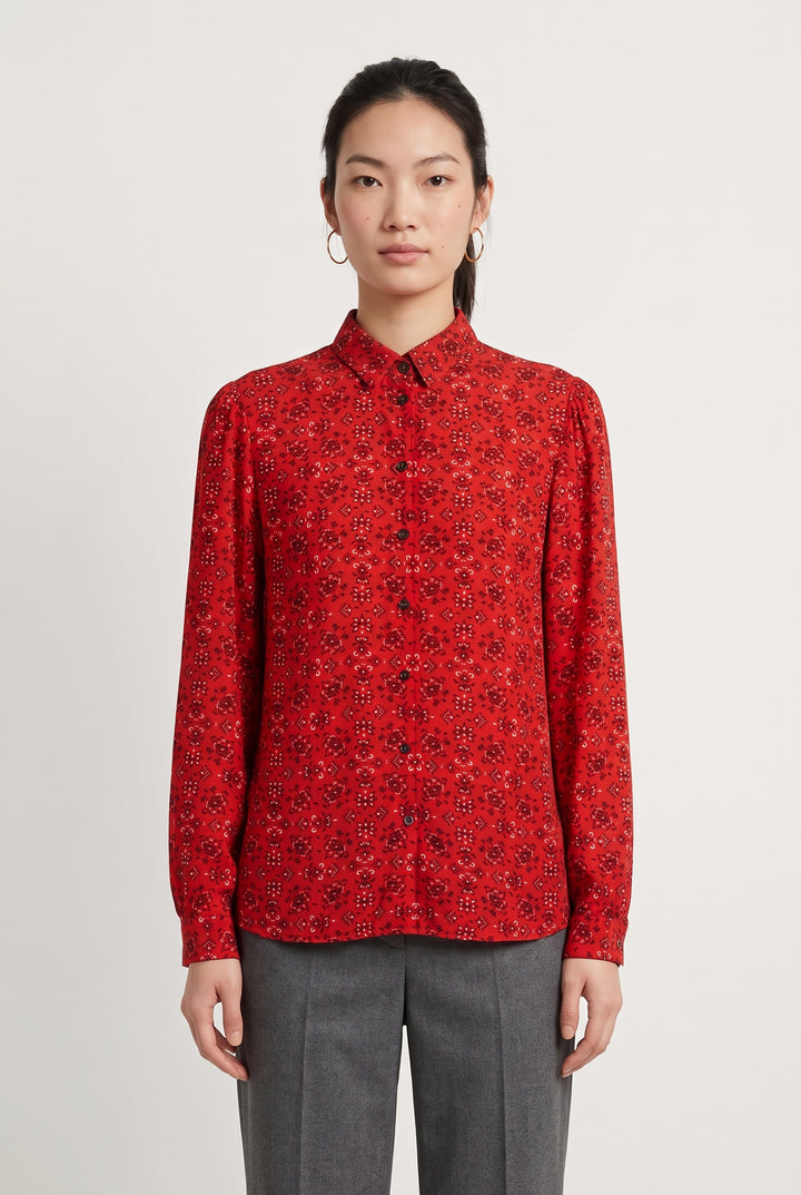 Chemise Rouge et Noire - Taille S/36 de la marque IKKS | PARAD119747 - Vendu par Paradigme - Image 1