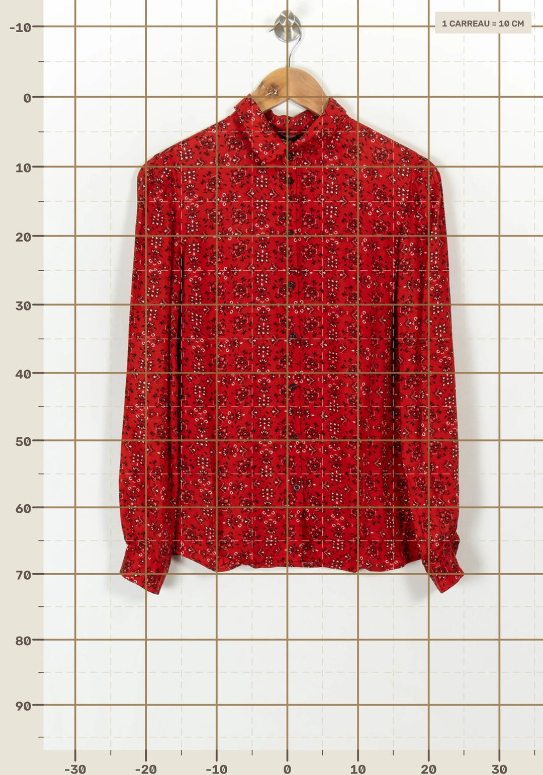Chemise Rouge et Noire - Taille S/36 de la marque IKKS | PARAD119747 - Vendu par Paradigme - Image 4