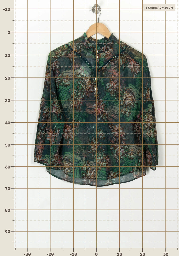 Blouse Verte et Marron - Taille S/36 de la marque One Step | PARAD119750 - Vendu par Paradigme - Image 4