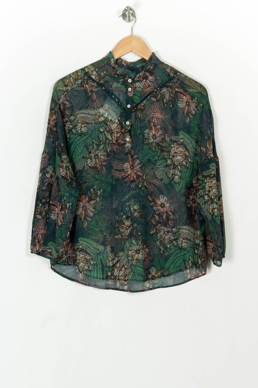 Blouse Verte et Marron - Taille S/36 de la marque One Step | PARAD119750 - Vendu par Paradigme - Image 2