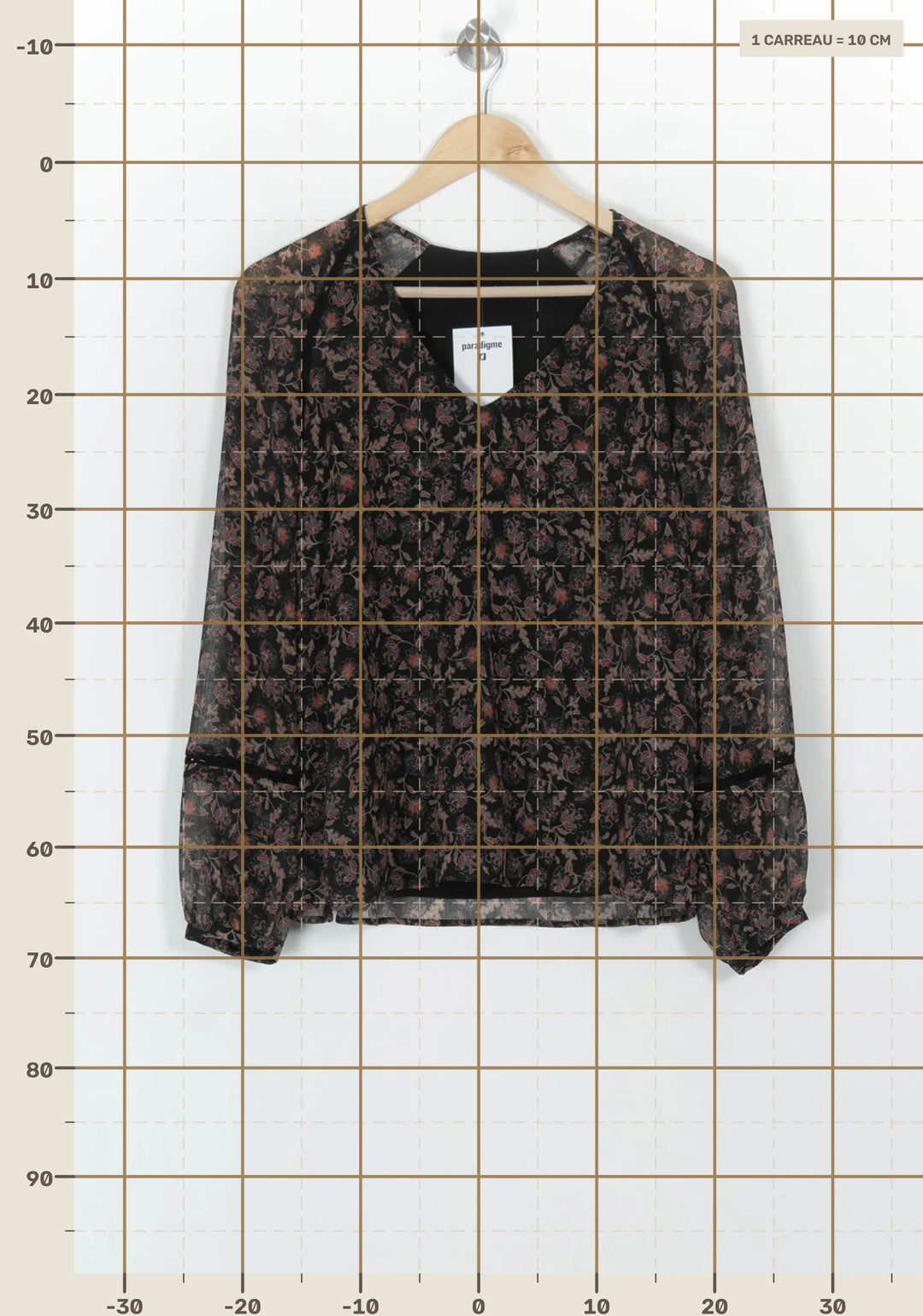 Blouse Noire et Fleurie - Taille S/36 de la marque One Step | PARAD119752 - Vendu par Paradigme - Image 4