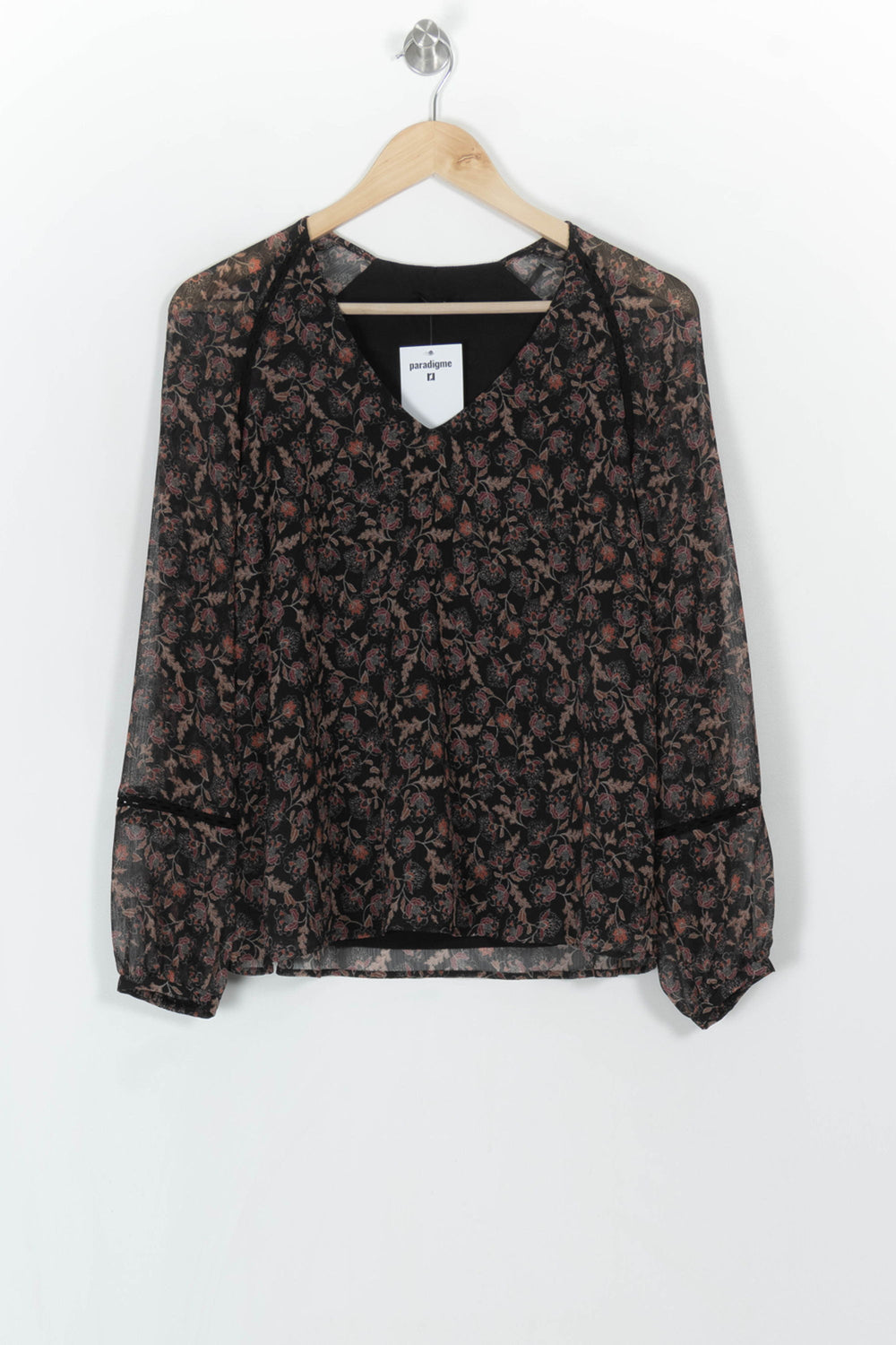 Blouse Noire et Fleurie - Taille S/36 de la marque One Step | PARAD119752 - Vendu par Paradigme - Image 2
