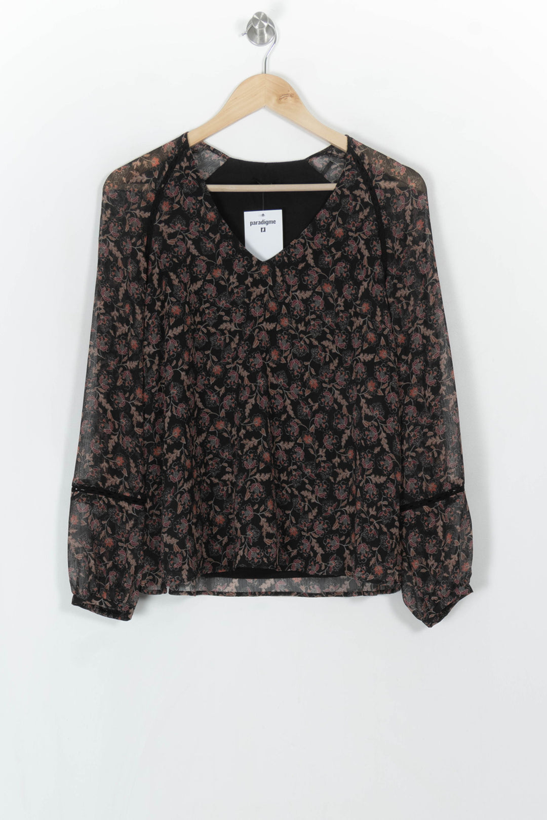 Blouse Noire et Fleurie - Taille S/36 de la marque One Step | PARAD119752 - Vendu par Paradigme - Image 2