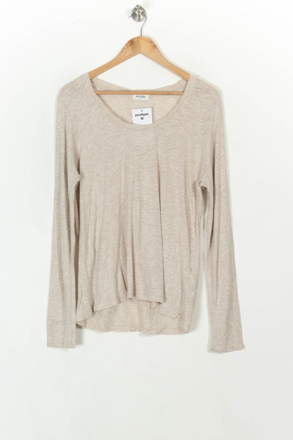 Tee-shirt manches longues Beige - Taille L/40 de la marque American Vintage | PARAD119758 - Vendu par Paradigme - Image 2