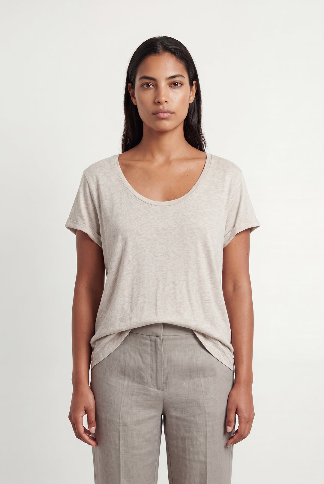 Tee-shirt Beige - Taille L/40 de la marque American Vintage | PARAD119759 - Vendu par Paradigme - Image 1