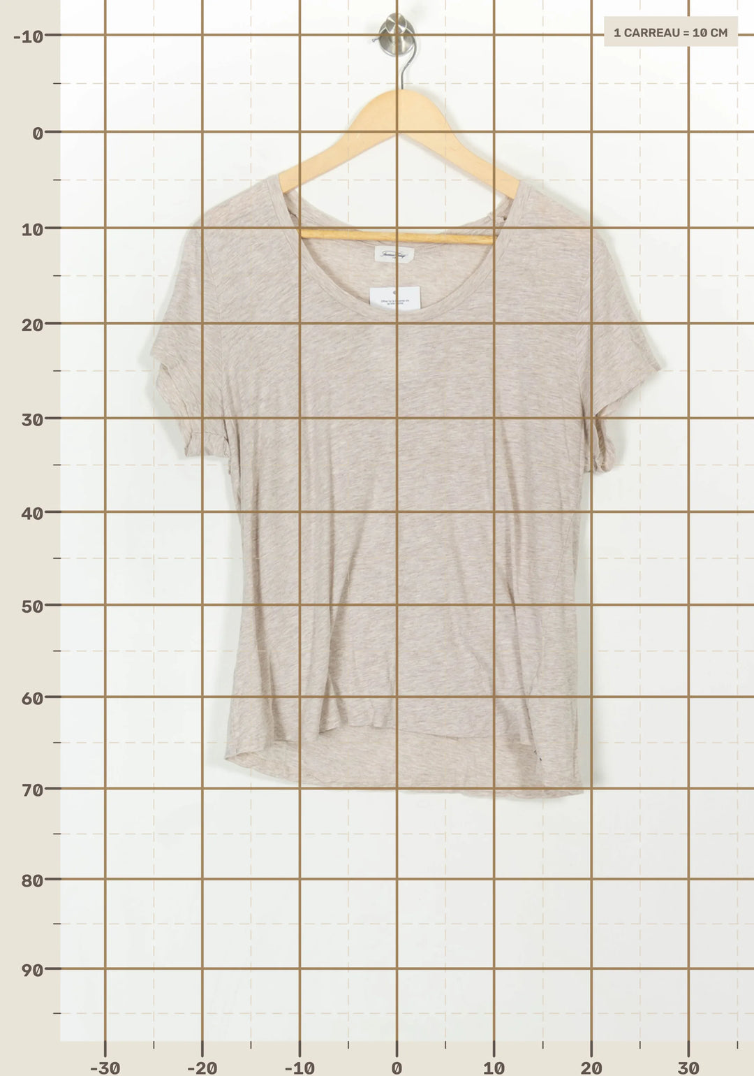 Tee-shirt Beige - Taille L/40 de la marque American Vintage | PARAD119759 - Vendu par Paradigme - Image 4