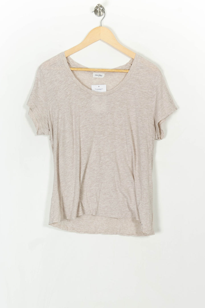 Tee-shirt Beige - Taille L/40 de la marque American Vintage | PARAD119759 - Vendu par Paradigme - Image 2
