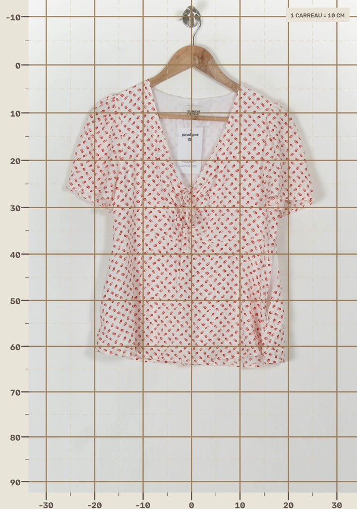 Blouse Blanche et Rouge - Taille M/38 de la marque Claudie Pierlot | PARAD119770 - Vendu par Paradigme - Image 4