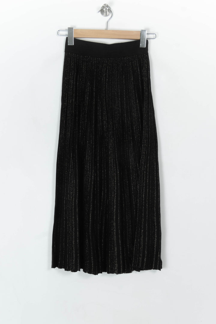 Jupe Plissée Noire et Dorée - Taille XS/34 de la marque Petite Mendigote | PARAD119777 - Vendu par Paradigme - Image 2
