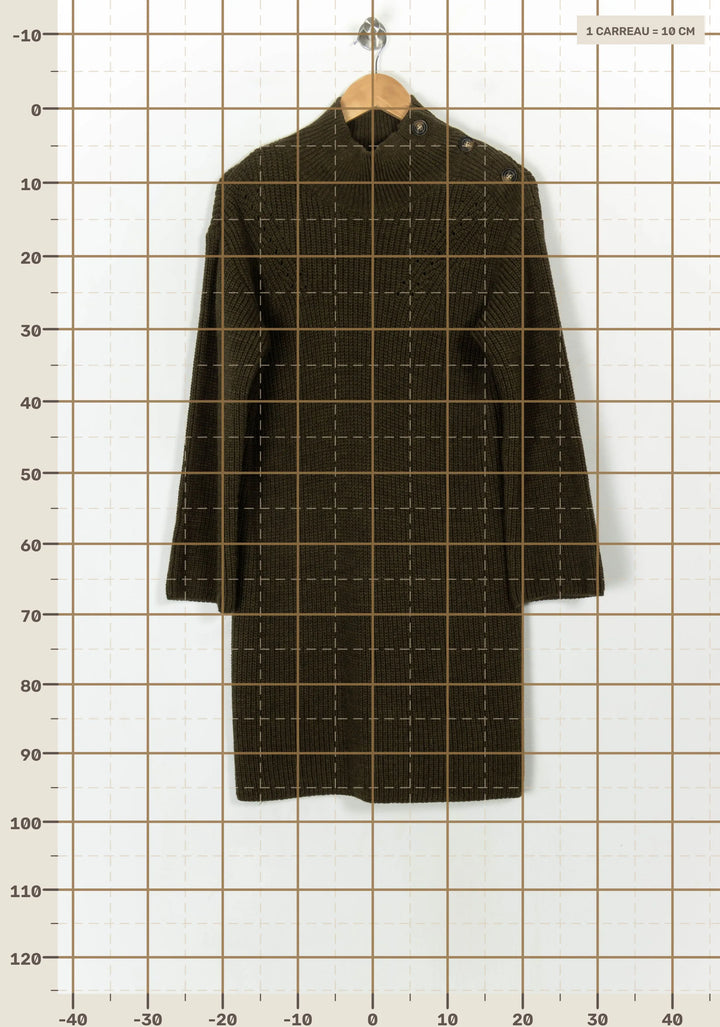 Robe Pull Verte - Taille S/36 de la marque La Fée Maraboutée | PARAD119788 - Vendu par Paradigme - Image 4