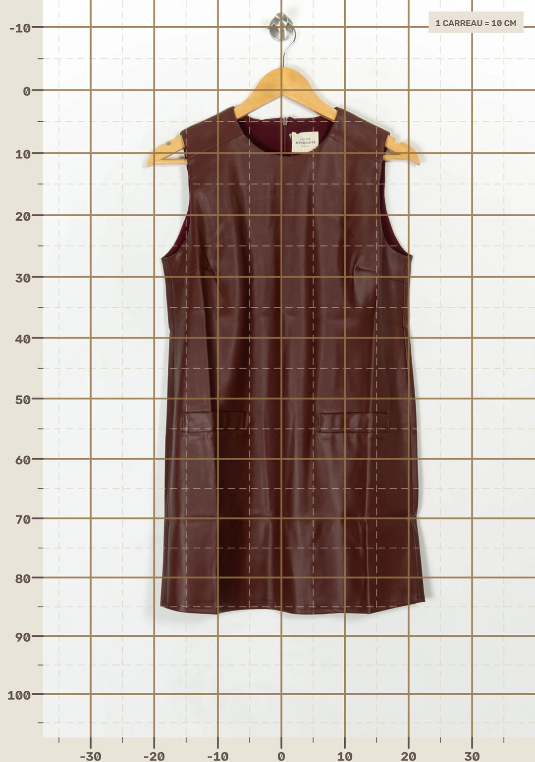 Robe Sans Manches Bordeaux - Taille S/36 de la marque Petite Mendigote | PARAD119790 - Vendu par Paradigme - Image 4