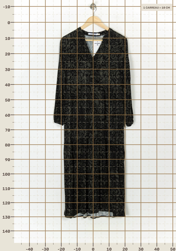 Robe Noire et Kaki - Taille S/36 de la marque La Fée Maraboutée | PARAD119791 - Vendu par Paradigme - Image 4
