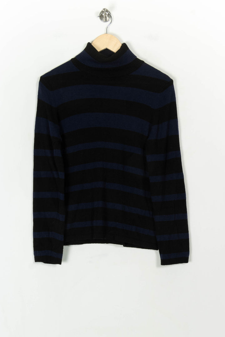 Pull Rayé Noir et Bleu - Taille M/38 de la marque La Fée Maraboutée | PARAD119797 - Vendu par Paradigme - Image 2