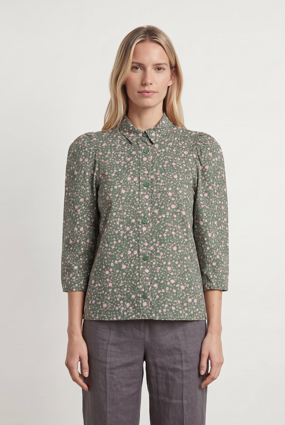 Chemise Verte et Rose - Taille S/36 de la marque Maje | PARAD119836 - Vendu par Paradigme - Image 1