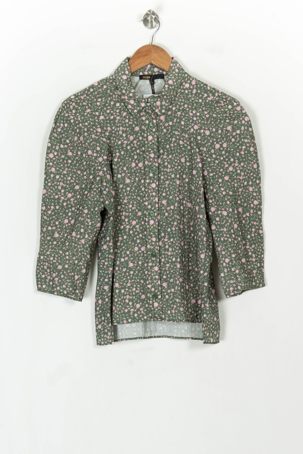 Chemise Verte et Rose - Taille S/36 de la marque Maje | PARAD119836 - Vendu par Paradigme - Image 2