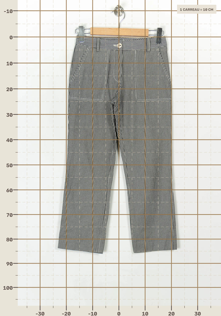 Pantalon Rayé Noir et Blanc - Taille XS/34 de la marque Maje | PARAD119838 - Vendu par Paradigme - Image 4