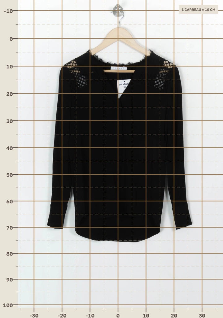 Blouse Noire - Taille S/36 de la marque Sandro | PARAD119842 - Vendu par Paradigme - Image 4