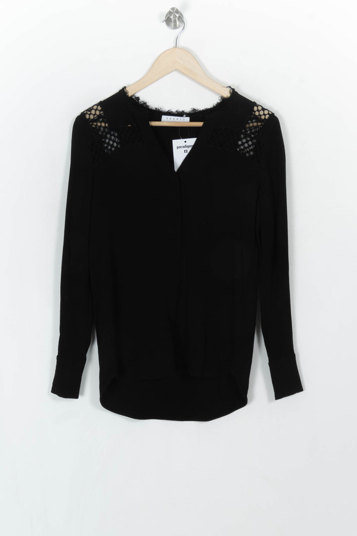 Blouse Noire - Taille S/36 de la marque Sandro | PARAD119842 - Vendu par Paradigme - Image 2