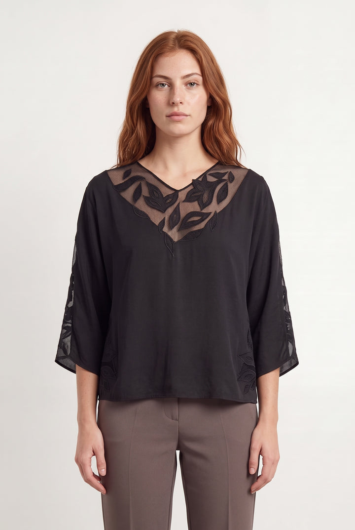 Blouse Noire - Taille S/36 de la marque IKKS | PARAD119844 - Vendu par Paradigme - Image 1