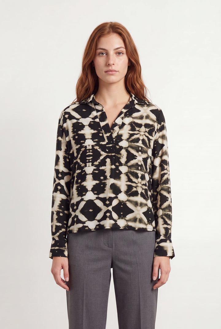 Chemise Noir et Beige - Taille M/38 de la marque La Fée Maraboutée | PARAD119850 - Vendu par Paradigme - Image 1
