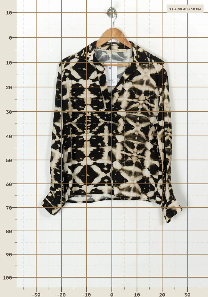 Chemise Noir et Beige - Taille M/38 de la marque La Fée Maraboutée | PARAD119850 - Vendu par Paradigme - Image 4