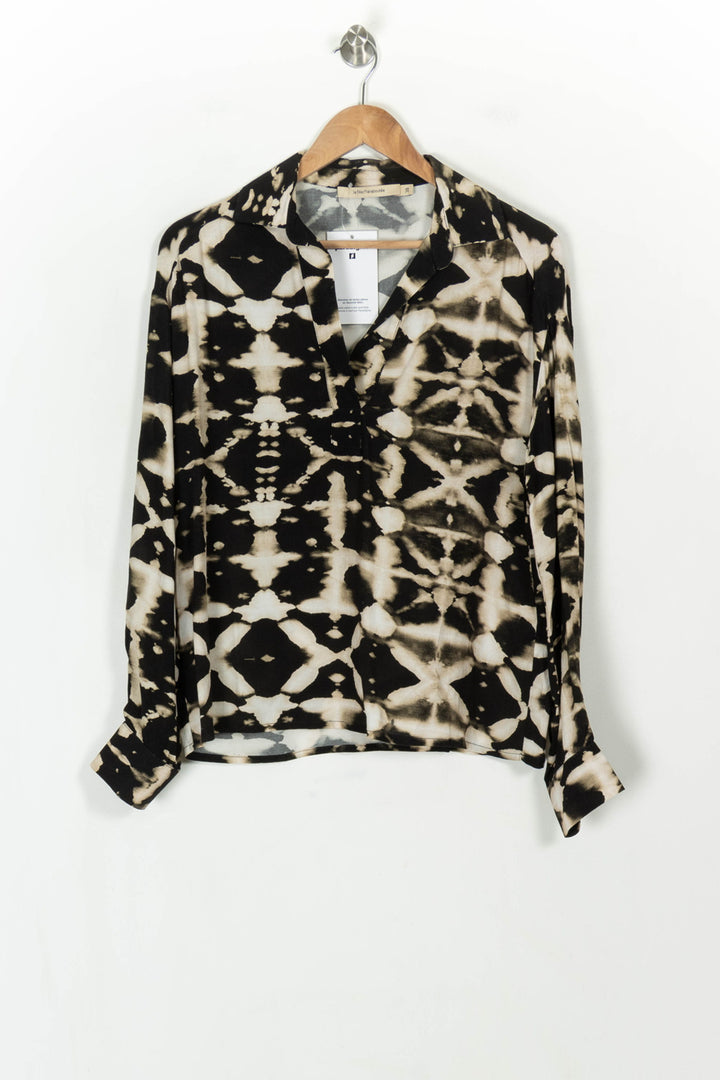 Chemise Noir et Beige - Taille M/38 de la marque La Fée Maraboutée | PARAD119850 - Vendu par Paradigme - Image 2