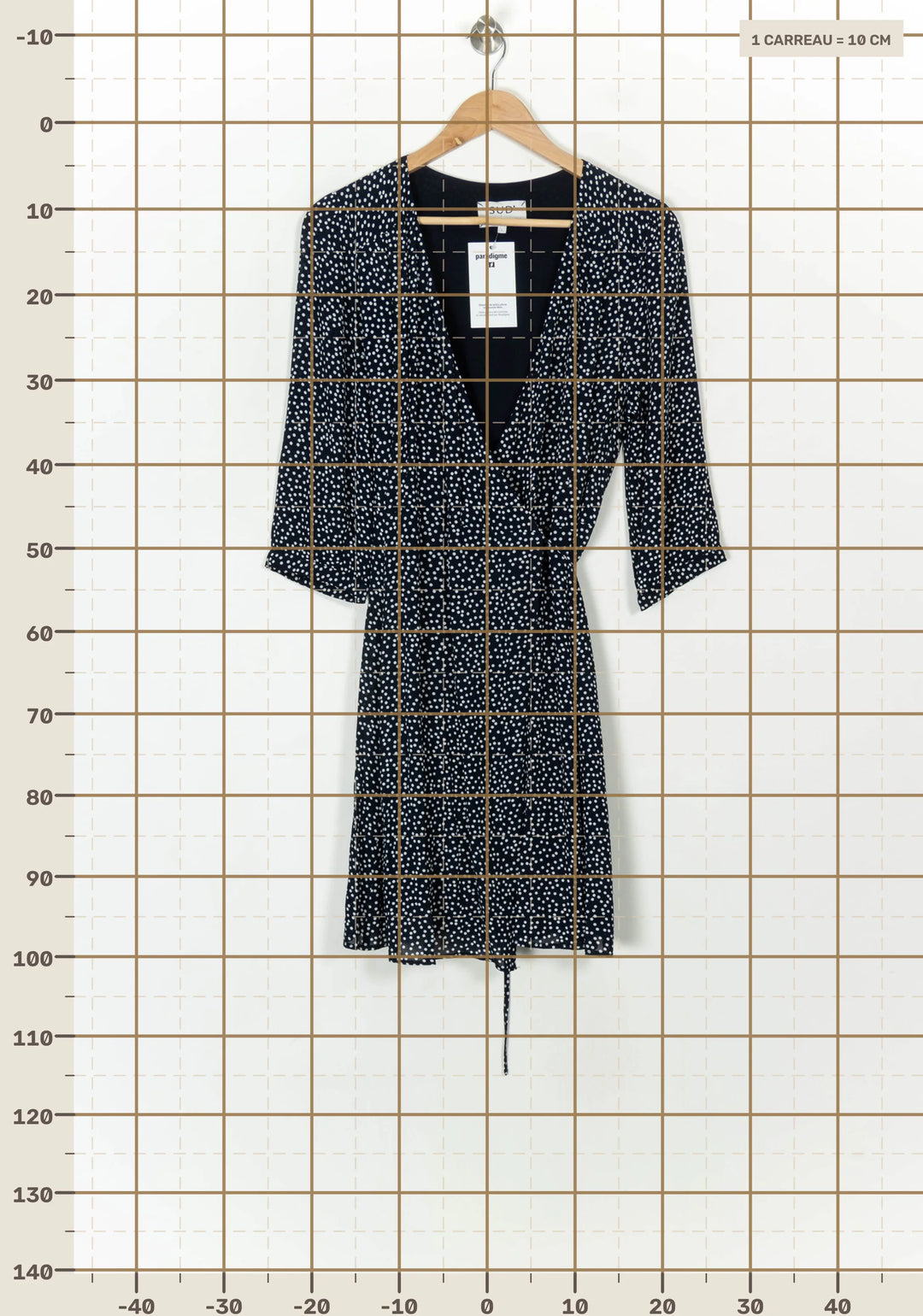 Robe Portefeuille Noire et Blanche - Taille L/40 de la marque Sud express | PARAD119855 - Vendu par Paradigme - Image 4