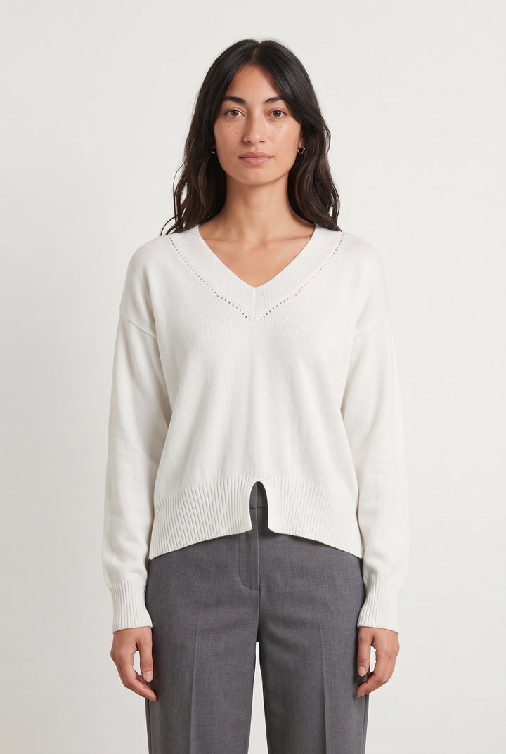 Pull Blanc - Taille M/38 de la marque La Fée Maraboutée | PARAD119857 - Vendu par Paradigme - Image 1