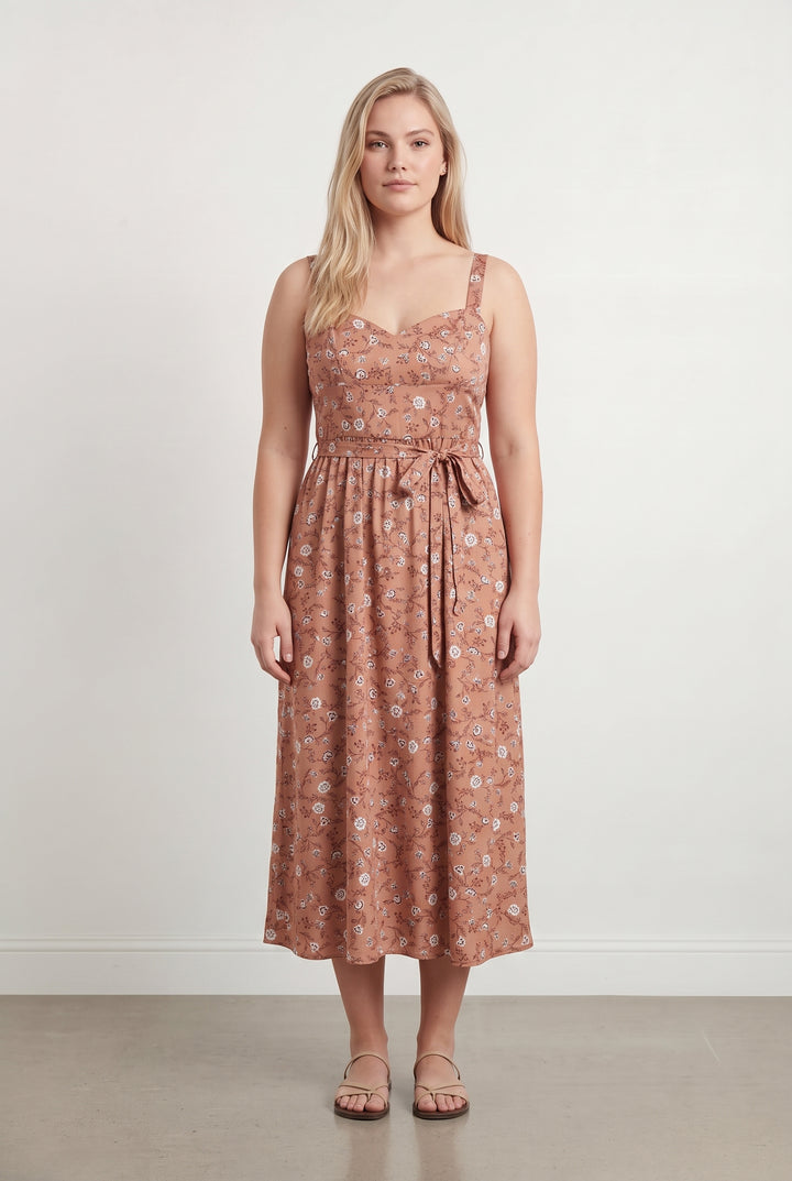 Robe Longue Marron et Blanche - Taille XL/42 de la marque Kookai | PARAD119860 - Vendu par Paradigme - Image 1