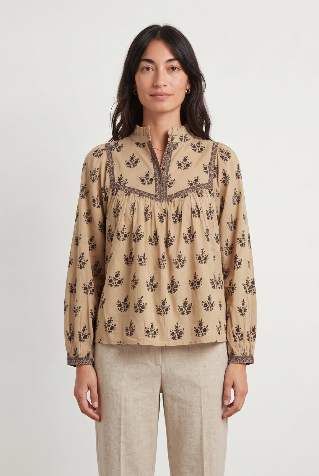 Blouse Beige et Noir - Taille XS/34 de la marque Petite Mendigote | PARAD119866 - Vendu par Paradigme - Image 1
