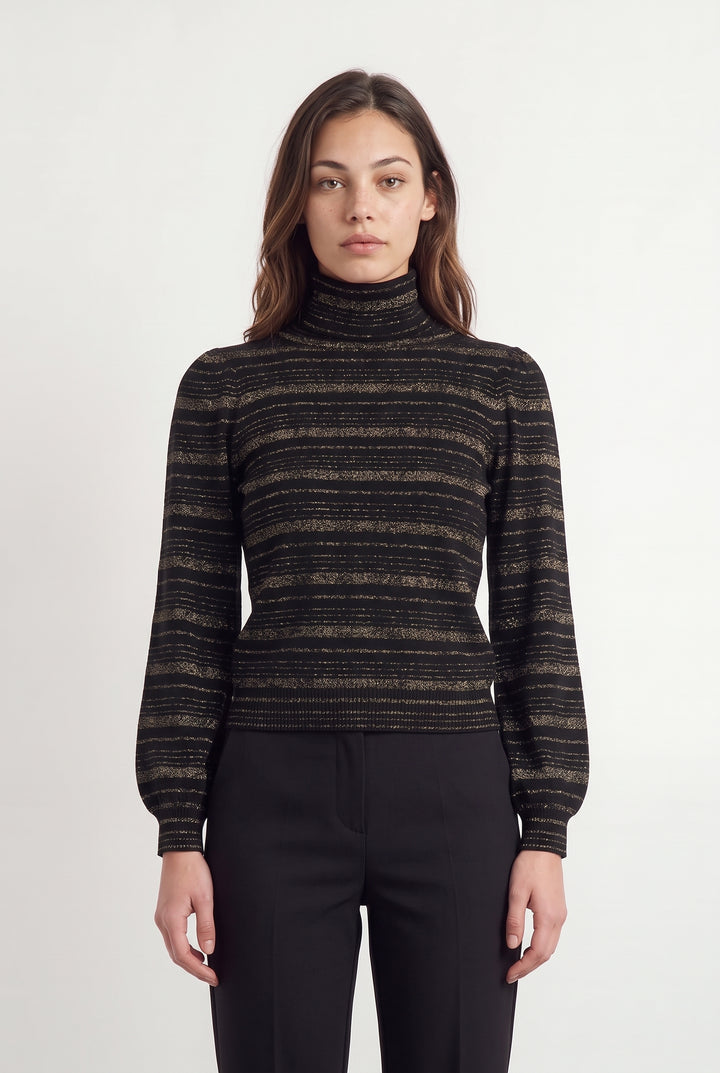 Pull Noir et Doré - Taille XS/34 de la marque Petite Mendigote | PARAD119880 - Vendu par Paradigme - Image 1
