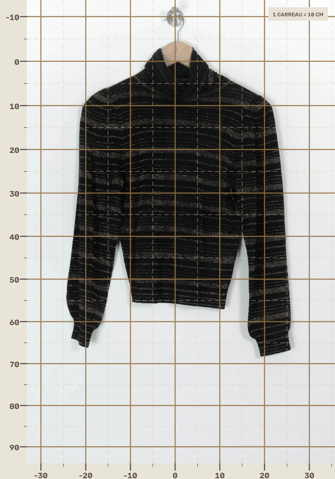 Pull Noir et Doré - Taille XS/34 de la marque Petite Mendigote | PARAD119880 - Vendu par Paradigme - Image 4