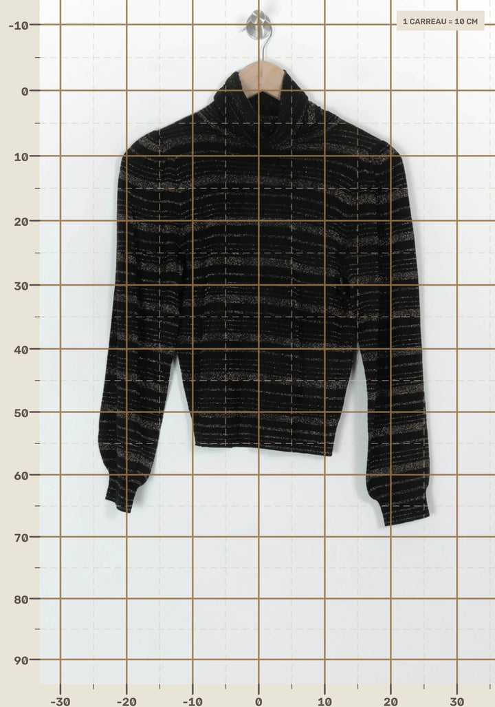 Pull Noir et Doré - Taille XS/34 de la marque Petite Mendigote | PARAD119880 - Vendu par Paradigme - Image 4